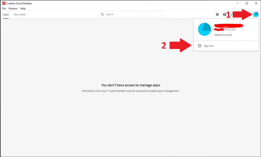 adobe creative cloud desktop sign out